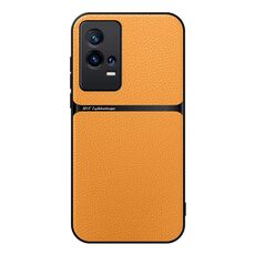 Per vivo iQOO 8 Pro Custodia per telefono antiurto magnetica in pelle Litchi a copertura totale (giallo)