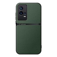 Per vivo iQOO 8 Pro Custodia per telefono antiurto magnetica in pelle Litchi a copertura totale (verde)