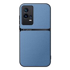 Per vivo iQOO 8 Pro Custodia per telefono antiurto magnetica in pelle Litchi a copertura totale (blu)