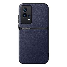 Per vivo iQOO 8 Pro Custodia per telefono antiurto magnetica in pelle Litchi con copertura completa (blu navy)