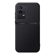 Per vivo iQOO 8 Custodia per telefono antiurto magnetica in pelle Litchi con copertura completa (nera)