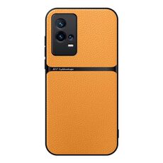 Per vivo iQOO 8 Custodia per telefono antiurto magnetica in pelle Litchi con copertura completa (giallo)