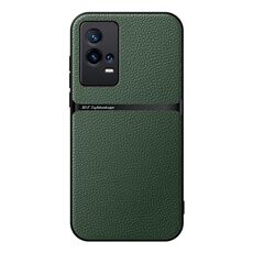 Per vivo iQOO 8 Custodia per telefono antiurto magnetica in pelle Litchi con copertura completa (verde)