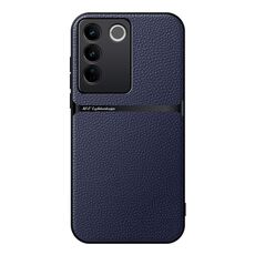 Per vivo S16 / S16 Pro Custodia per telefono antiurto magnetica in pelle Litchi a copertura totale (blu navy)