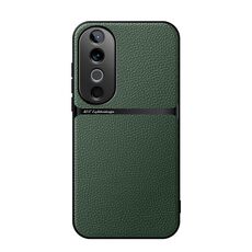 Per vivo S19 Custodia per telefono antiurto magnetica in pelle Litchi con copertura completa (verde)