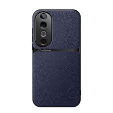 Per vivo S19 Custodia per telefono antiurto magnetica in pelle Litchi con copertura completa (blu navy)