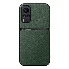 Per vivo X60 Custodia per telefono antiurto magnetica in pelle Litchi con copertura completa (verde)