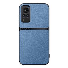 Per vivo X60 Custodia per telefono antiurto magnetica in pelle Litchi con copertura completa (blu)