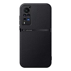 Per vivo X60 Pro Custodia per telefono antiurto magnetica in pelle Litchi con copertura completa (nera)