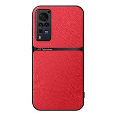 Per vivo X60 Pro Custodia per telefono antiurto magnetica in pelle Litchi con copertura completa (rossa)