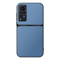 Per vivo X60 Pro Custodia per telefono antiurto magnetica in pelle Litchi con copertura completa (blu)