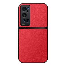 Per vivo X60 Pro+ Custodia per telefono antiurto magnetica in pelle Litchi a copertura totale (rossa)