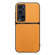 Per vivo X60 Pro+ Custodia per telefono antiurto magnetica in pelle Litchi con copertura completa (giallo)