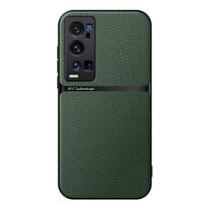 Per vivo X60 Pro+ Custodia per telefono antiurto magnetica in pelle Litchi con copertura totale (verde)
