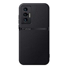 Per vivo X70 Custodia per telefono antiurto magnetica in pelle Litchi con copertura completa (nera)