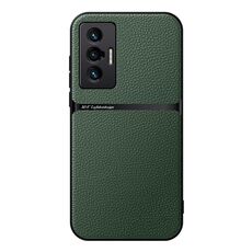 Per vivo X70 Custodia per telefono antiurto magnetica in pelle Litchi con copertura completa (verde)