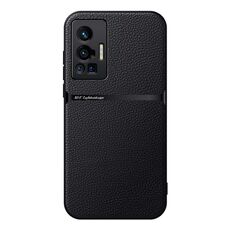 Per vivo X70 Pro Custodia per telefono antiurto magnetica in pelle Litchi con copertura completa (nera)