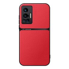 Per vivo X70 Pro Custodia per telefono antiurto magnetica in pelle Litchi con copertura completa (rossa)