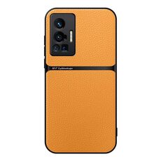 Per vivo X70 Pro Custodia per telefono antiurto magnetica in pelle Litchi con copertura completa (giallo)