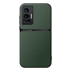 Per vivo X70 Pro Custodia per telefono antiurto magnetica in pelle Litchi con copertura completa (verde)