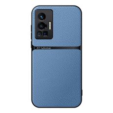 Per vivo X70 Pro Custodia per telefono antiurto magnetica in pelle Litchi con copertura completa (blu)