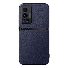Per vivo X70 Pro Custodia per telefono antiurto magnetica in pelle Litchi con copertura completa (blu navy)