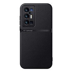 Per vivo X70 Pro+ Custodia per telefono antiurto magnetica in pelle Litchi con copertura completa (nera)
