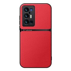 Per vivo X70 Pro+ Custodia per telefono antiurto magnetica in pelle Litchi con copertura completa (rossa)