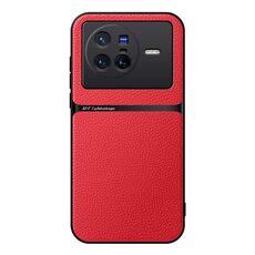 Per vivo X80 Custodia per telefono antiurto magnetica in pelle Litchi con copertura completa (rossa)