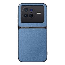 Per vivo X80 Custodia per telefono antiurto magnetica in pelle Litchi con copertura completa (blu)