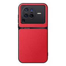 Per vivo X80 Pro Custodia per telefono antiurto magnetica in pelle Litchi con copertura completa (rossa)