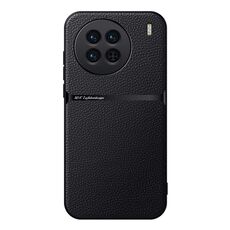 Per vivo X90 Custodia per telefono antiurto magnetica in pelle Litchi con copertura completa (nera)