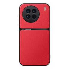 Per vivo X90 Custodia per telefono antiurto magnetica in pelle Litchi con copertura completa (rossa)