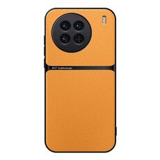 Per vivo X90 Custodia per telefono antiurto magnetica in pelle Litchi con copertura completa (giallo)