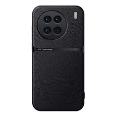 Per vivo X90 Pro Custodia per telefono antiurto magnetica in pelle Litchi con copertura completa (nera)