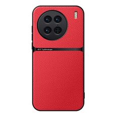 Per vivo X90 Pro Custodia per telefono antiurto magnetica in pelle Litchi con copertura completa (rossa)