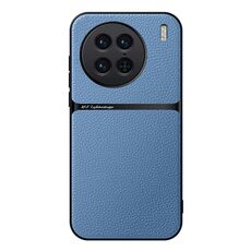 Per vivo X90 Pro Custodia per telefono antiurto magnetica in pelle Litchi con copertura completa (blu)