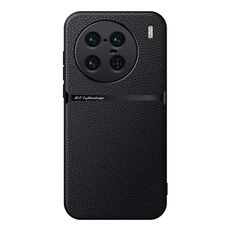 Per vivo X90 Pro+ Custodia per telefono antiurto magnetica in pelle Litchi con copertura completa (nera)