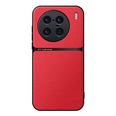 Per vivo X90 Pro+ Custodia per telefono antiurto magnetica in pelle Litchi a copertura totale (rosso)