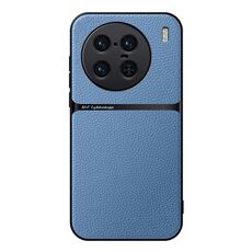 Per vivo X90 Pro+ Custodia per telefono antiurto magnetica in pelle Litchi a copertura totale (blu)