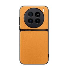 Per vivo X100 Ultra Litchi Leather Magnetic Full Coverage Antiurto Custodia per telefono (giallo)