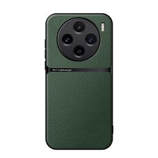 Per vivo X100 Custodia per telefono antiurto magnetica in pelle Litchi con copertura completa (verde)