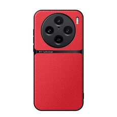 Per vivo X100 Pro Custodia per telefono antiurto magnetica in pelle Litchi a copertura totale (rossa)