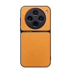 Per vivo X100 Pro Custodia per telefono antiurto magnetica in pelle Litchi con copertura completa (giallo)