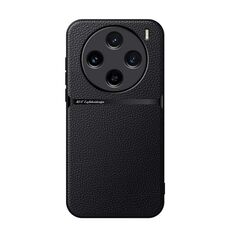 Per vivo X100s Custodia per telefono antiurto magnetica in pelle Litchi con copertura completa (nera)