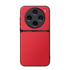 Per vivo X100s Custodia per telefono antiurto magnetica in pelle Litchi con copertura completa (rossa)