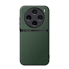 Per vivo X100s Custodia per telefono antiurto magnetica in pelle Litchi con copertura completa (verde)
