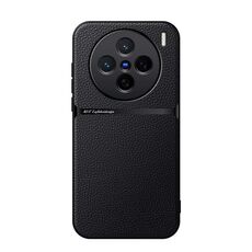 Per vivo X200 Custodia per telefono antiurto magnetica in pelle Litchi con copertura completa (nera)