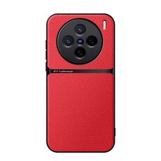 Per vivo X200 Custodia per telefono antiurto magnetica in pelle Litchi con copertura completa (rossa)