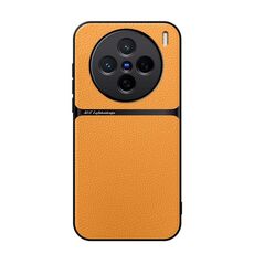 Per vivo X200 Custodia per telefono antiurto magnetica in pelle Litchi con copertura completa (giallo)